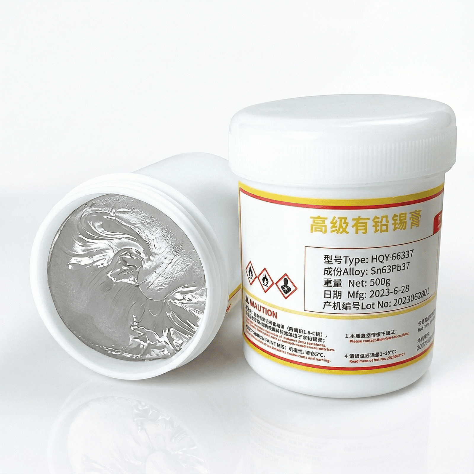 Premium Sn63Pb37 Leaded Solder Paste for SMT/BGA - 500g (HQY-66337)